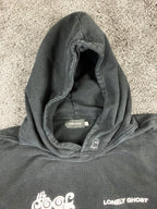 Lonely Ghost Hoodie It's Cool To Care Graphic Unisex Black Sz 2XL