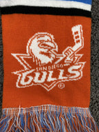 San Diego Gulls Hockey Scarf Orange Blue Black Knit Fringe AHL 57"x6.5"