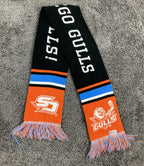 San Diego Gulls Hockey Scarf Orange Blue Black Knit Fringe AHL 57"x6.5"