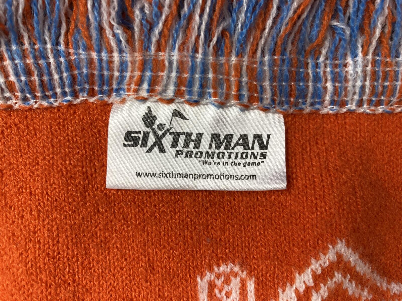 San Diego Gulls Hockey Scarf Orange Blue Black Knit Fringe AHL 57"x6.5"