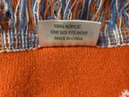 San Diego Gulls Hockey Scarf Orange Blue Black Knit Fringe AHL 57"x6.5"