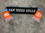 San Diego Gulls Hockey Scarf Orange Blue Black Knit Fringe AHL 57"x6.5"