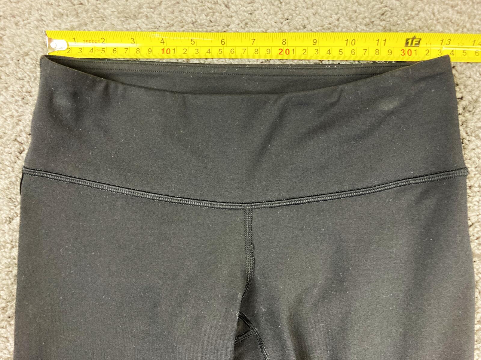Lululemon Wunder Under High-Rise Crop Leggings Black Velvet Bow Detail Size 6