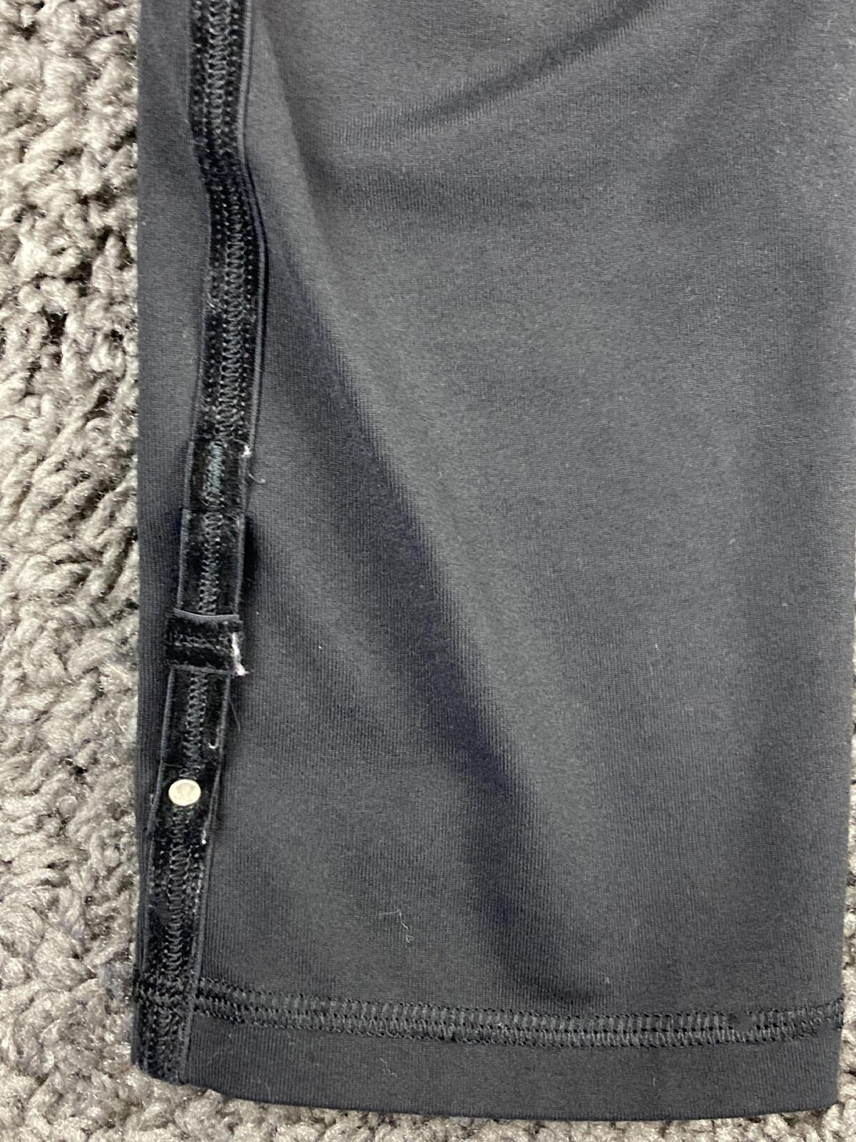 Lululemon Wunder Under High-Rise Crop Leggings Black Velvet Bow Detail Size 6