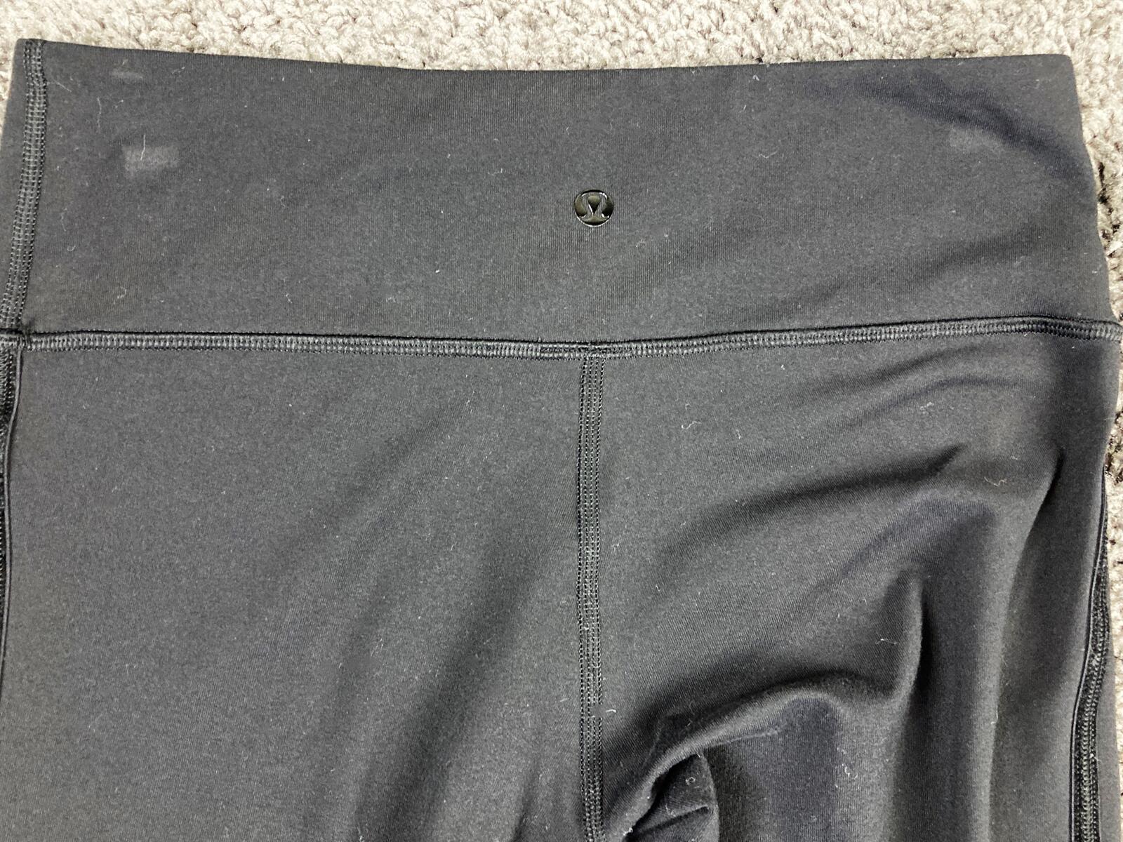 Lululemon Wunder Under High-Rise Crop Leggings Black Velvet Bow Detail Size 6