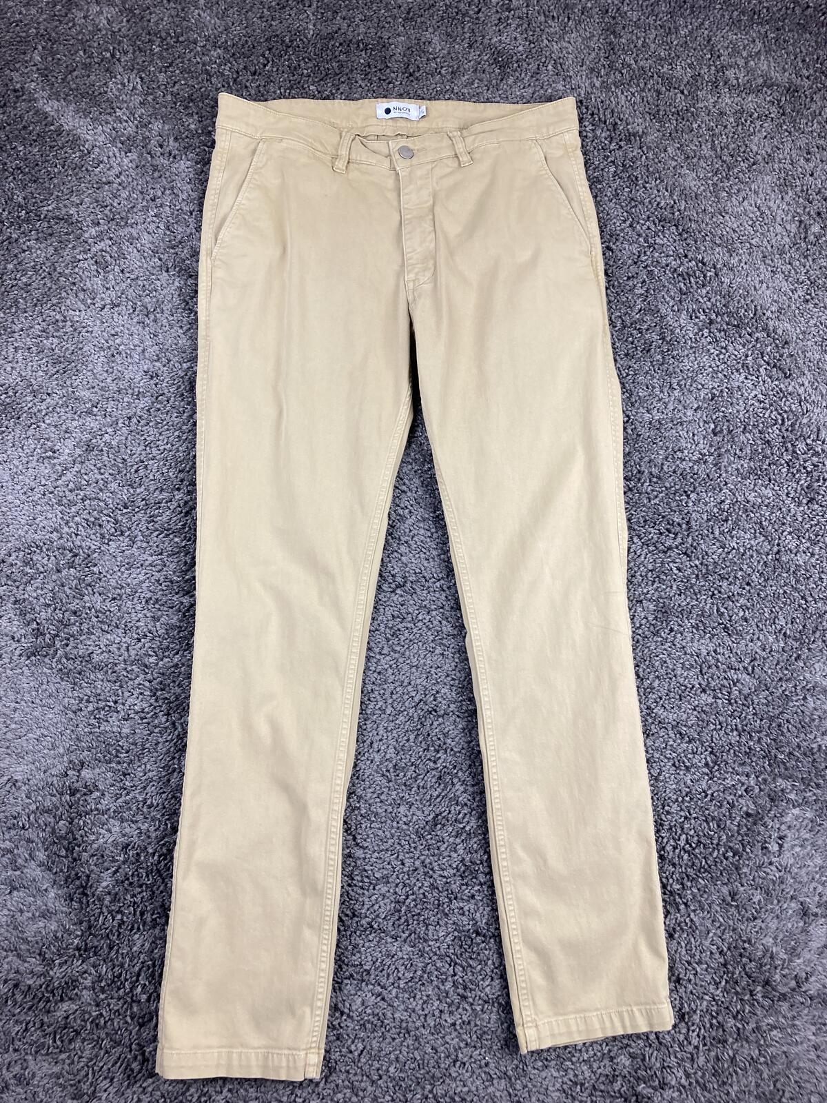 NN07 Marco Slim Fit Chinos Mens Khaki Tessuti di Sondrio Italian Twill Sz 33x32
