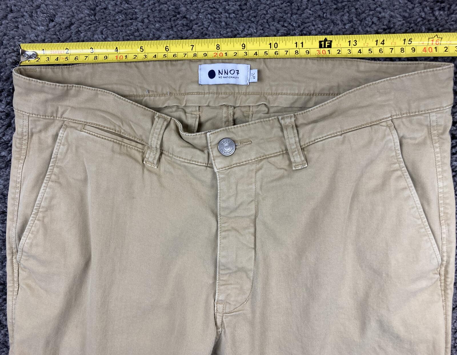 NN07 Marco Slim Fit Chinos Mens Khaki Tessuti di Sondrio Italian Twill Sz 33x32