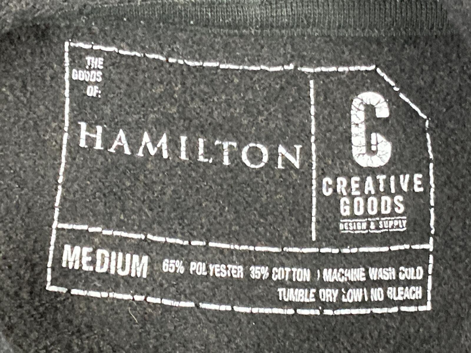Hamilton Broadway Musical Gold Star Hoodie Black Pullover Unisex Sz Medium