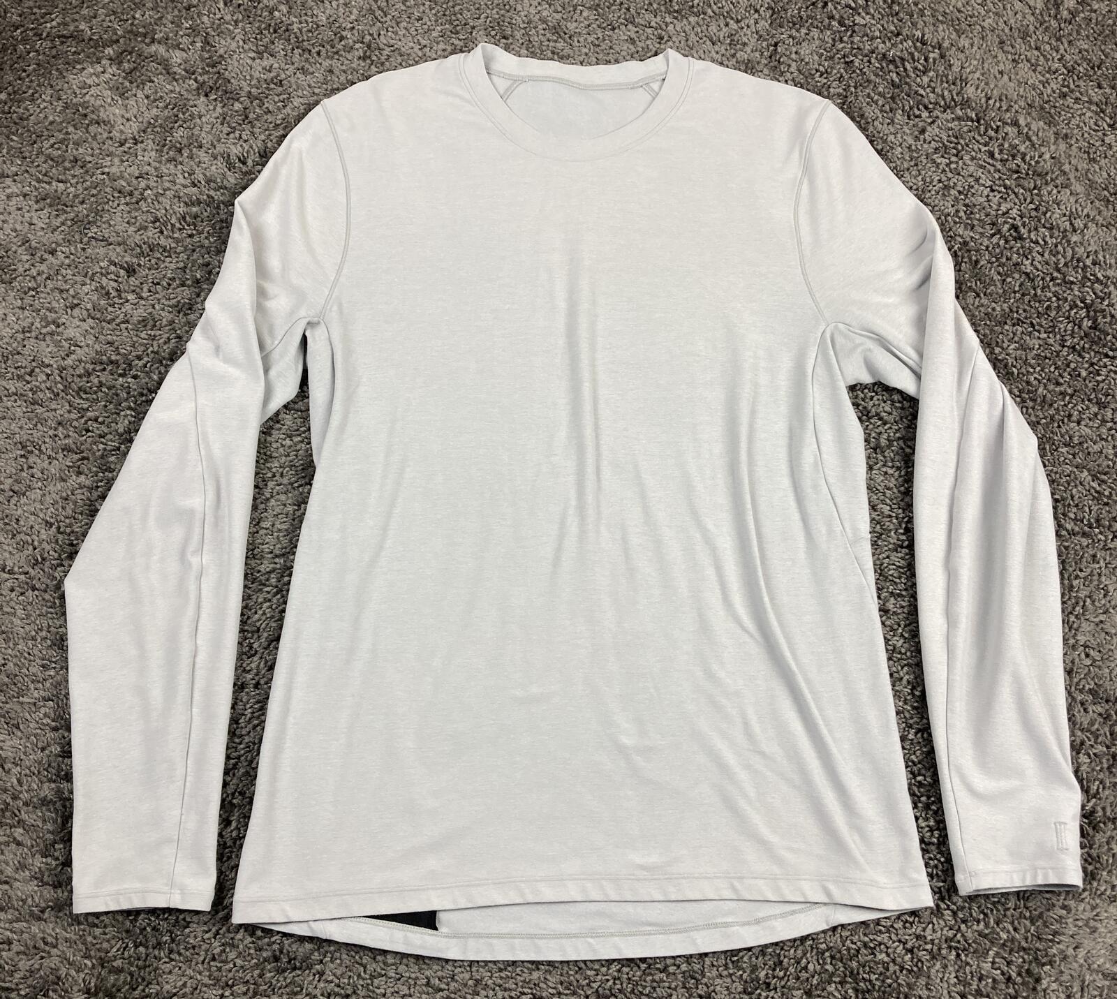 Lululemon Men’s Surge Warm White Long Sleeve Running Shirt  Zip Pocket  Size M