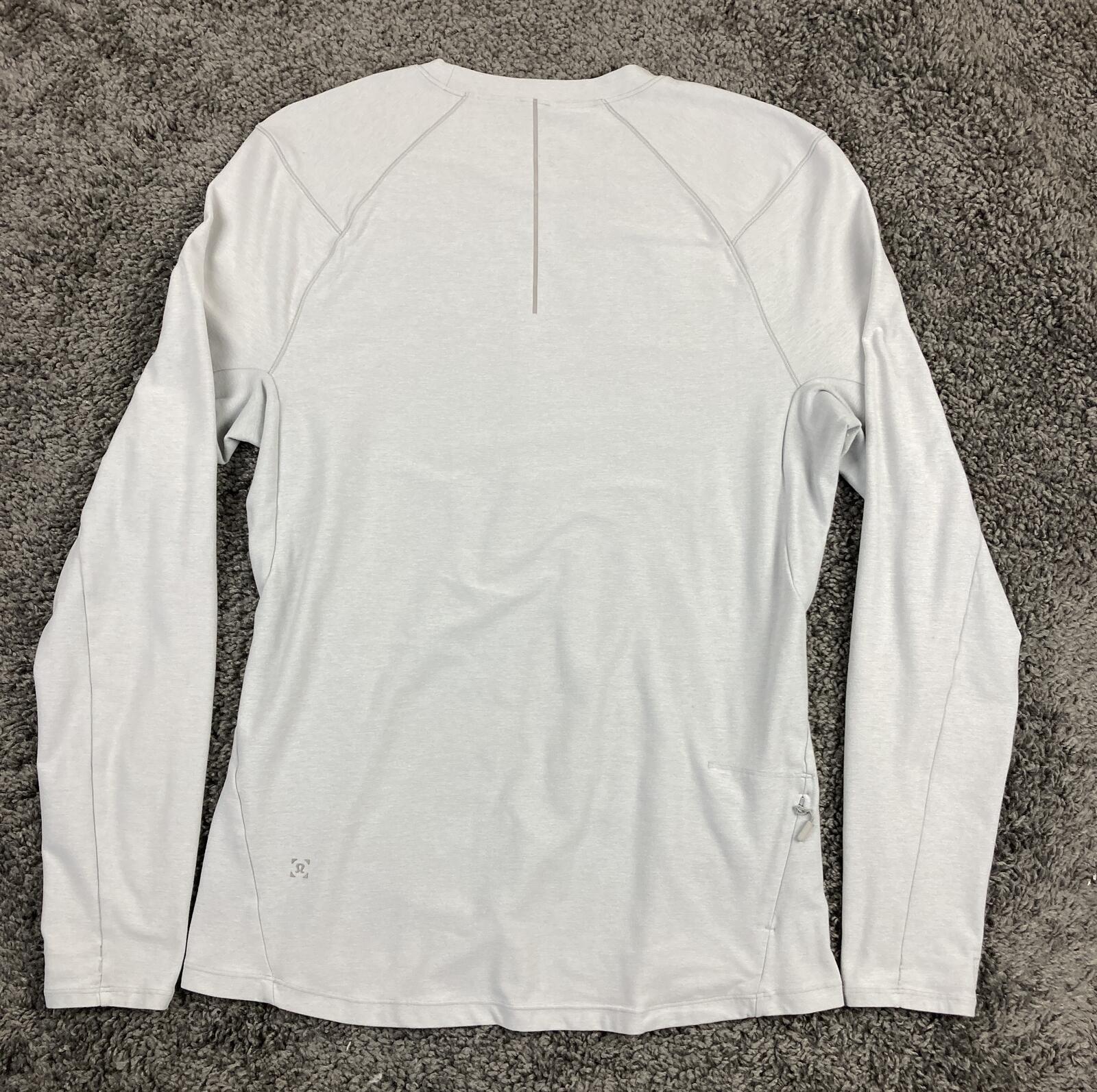 Lululemon Men’s Surge Warm White Long Sleeve Running Shirt  Zip Pocket  Size M