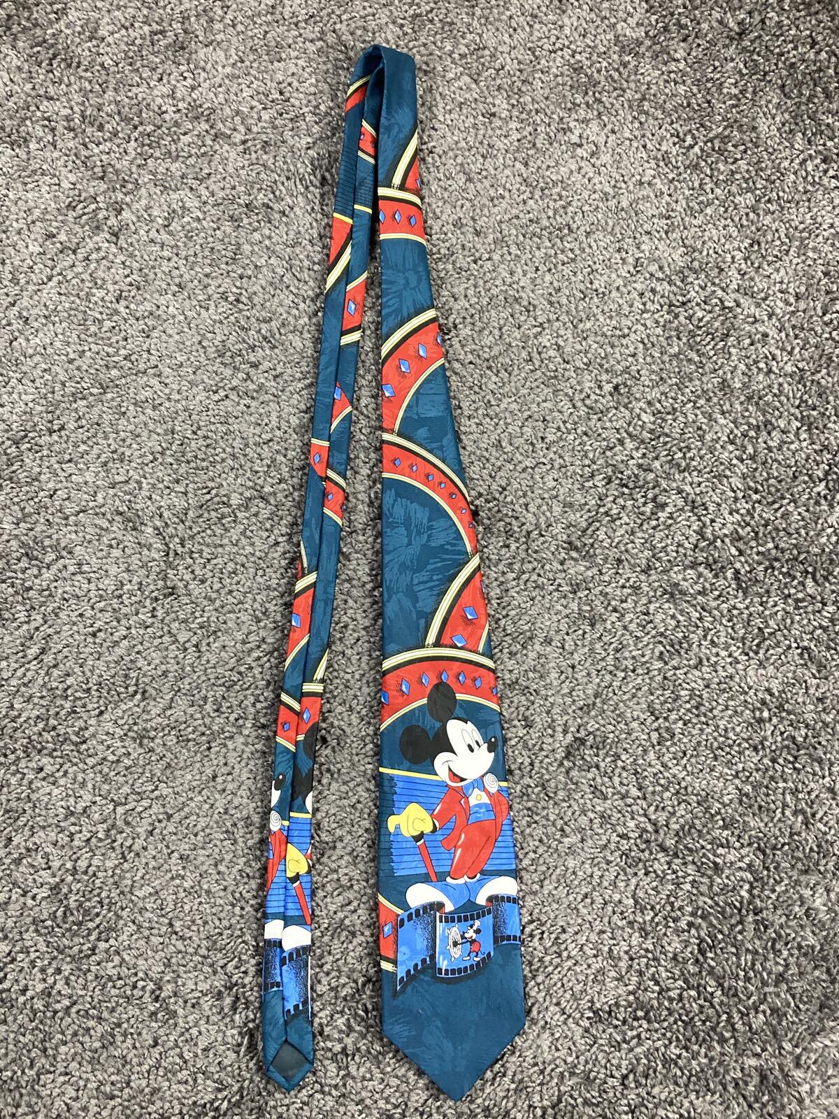 Vintage Mickey Unlimited Disney Men's Necktie Mickey Mouse Film Strip Teal Blue