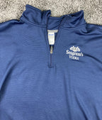 Men’s Seagram’s Vodka 1/4 Zip Pullover Large Blue Gildan Performance