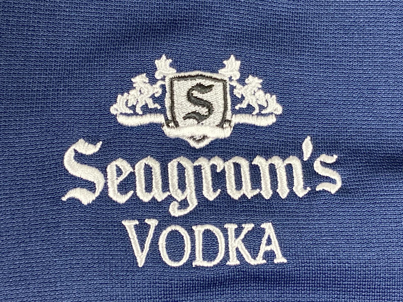 Men’s Seagram’s Vodka 1/4 Zip Pullover Large Blue Gildan Performance