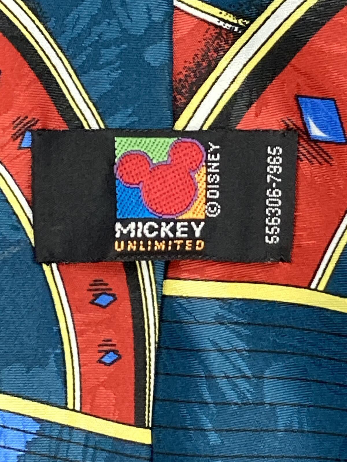 Vintage Mickey Unlimited Disney Men's Necktie Mickey Mouse Film Strip Teal Blue