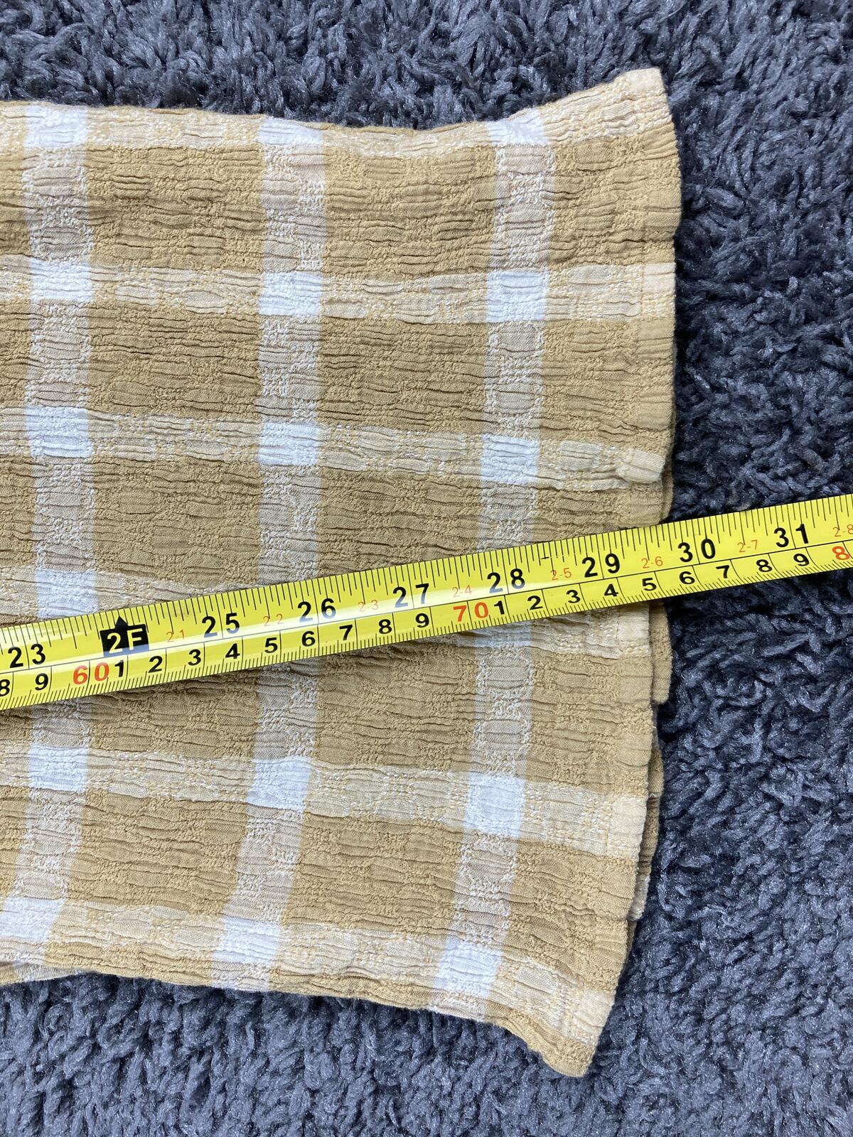 Billabong Pants Plaid Women's Yellow White Beach Wide-Leg Pull-On Sz M