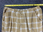 Billabong Pants Plaid Women's Yellow White Beach Wide-Leg Pull-On Sz M