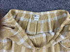 Billabong Pants Plaid Women's Yellow White Beach Wide-Leg Pull-On Sz M