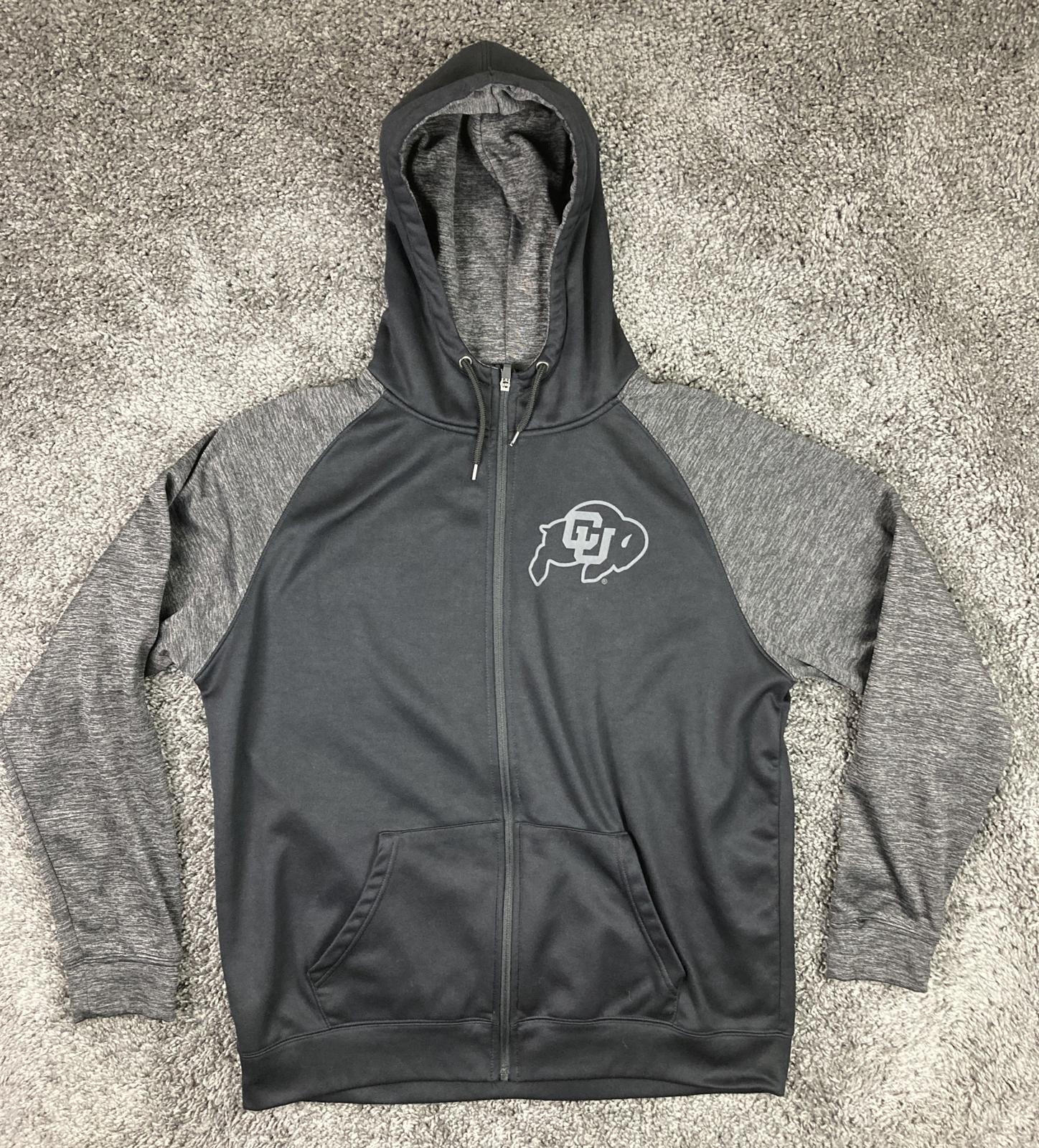 Colorado Buffaloes Colosseum Mens Size Large Black Pocketed Full Zip Hoodie