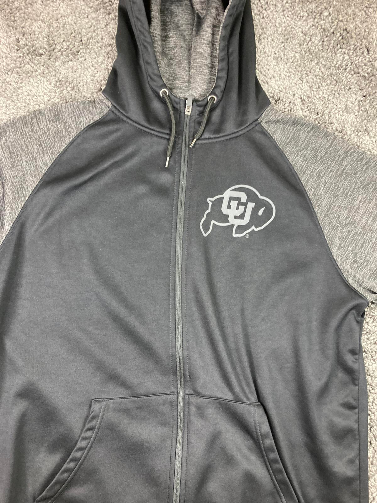 Colorado Buffaloes Colosseum Mens Size Large Black Pocketed Full Zip Hoodie