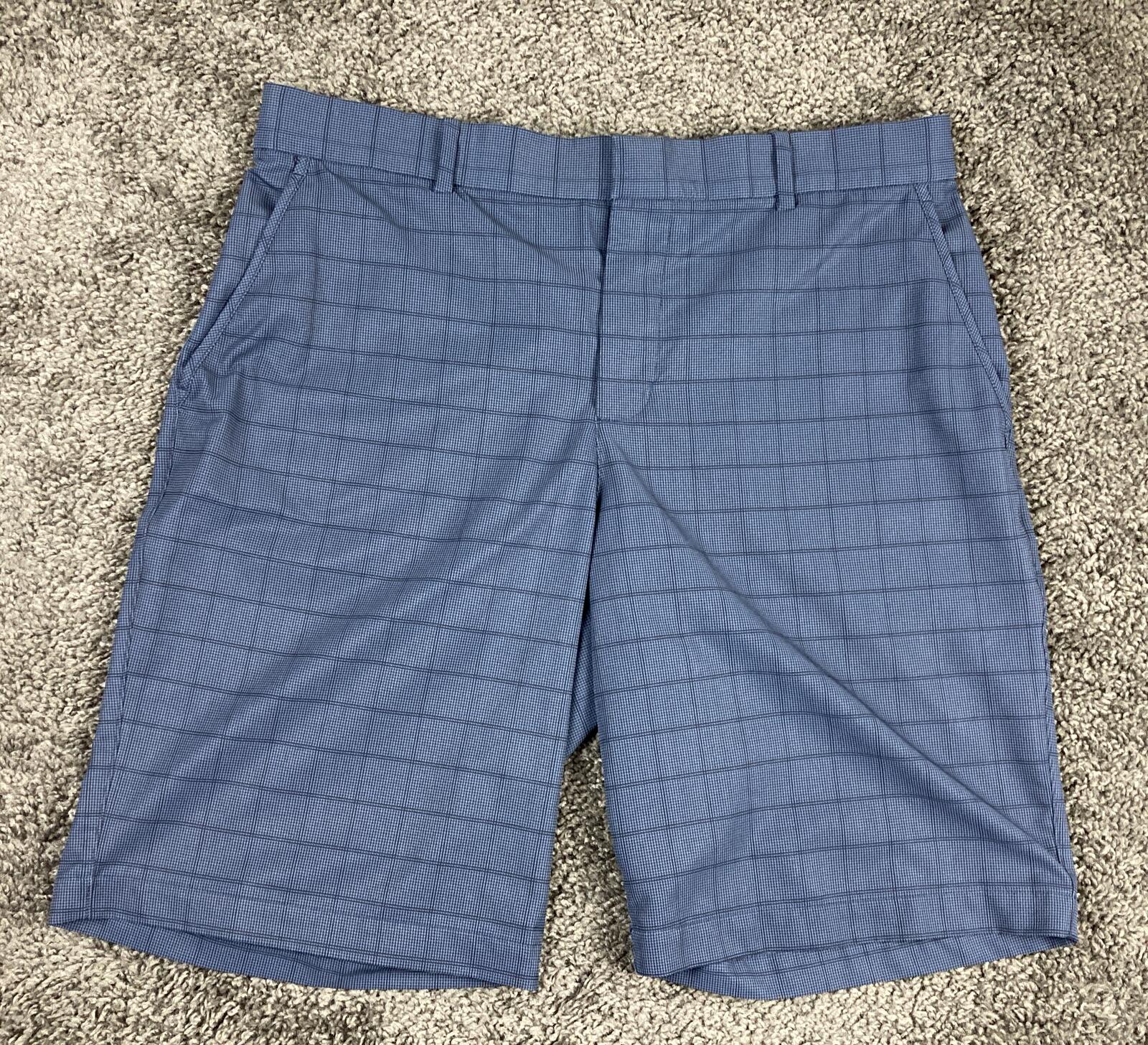 Nike Golf Dri-FIT Hybrid Plaid Shorts Mens Obsidian Blue 10.5" Inseam Sz 36