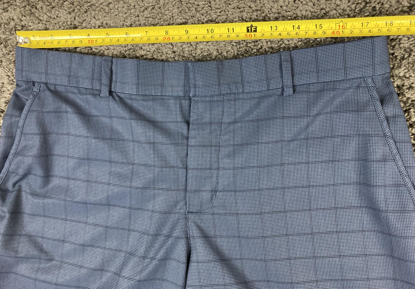 Nike Golf Dri-FIT Hybrid Plaid Shorts Mens Obsidian Blue 10.5" Inseam Sz 36