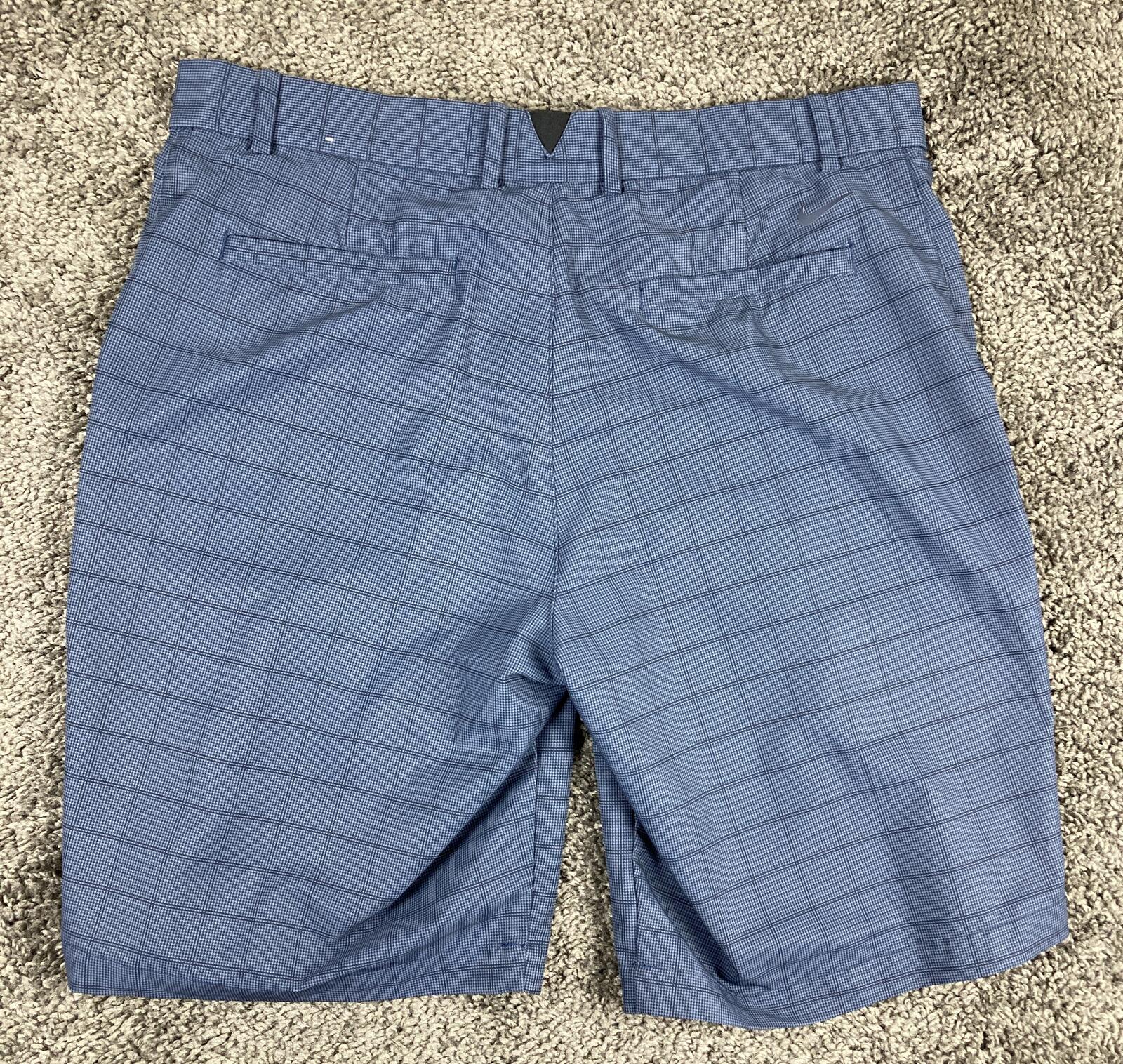 Nike Golf Dri-FIT Hybrid Plaid Shorts Mens Obsidian Blue 10.5" Inseam Sz 36