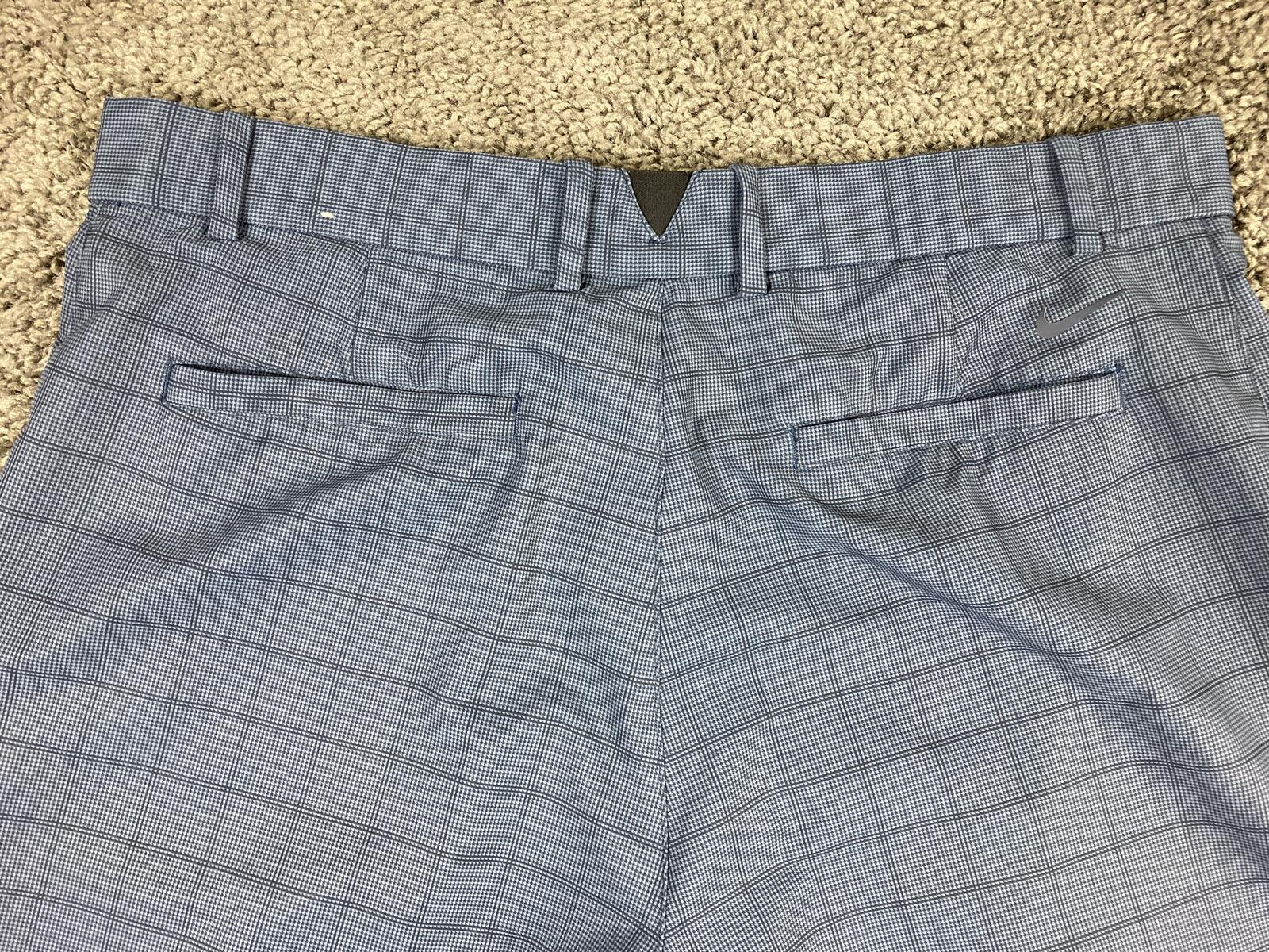 Nike Golf Dri-FIT Hybrid Plaid Shorts Mens Obsidian Blue 10.5" Inseam Sz 36