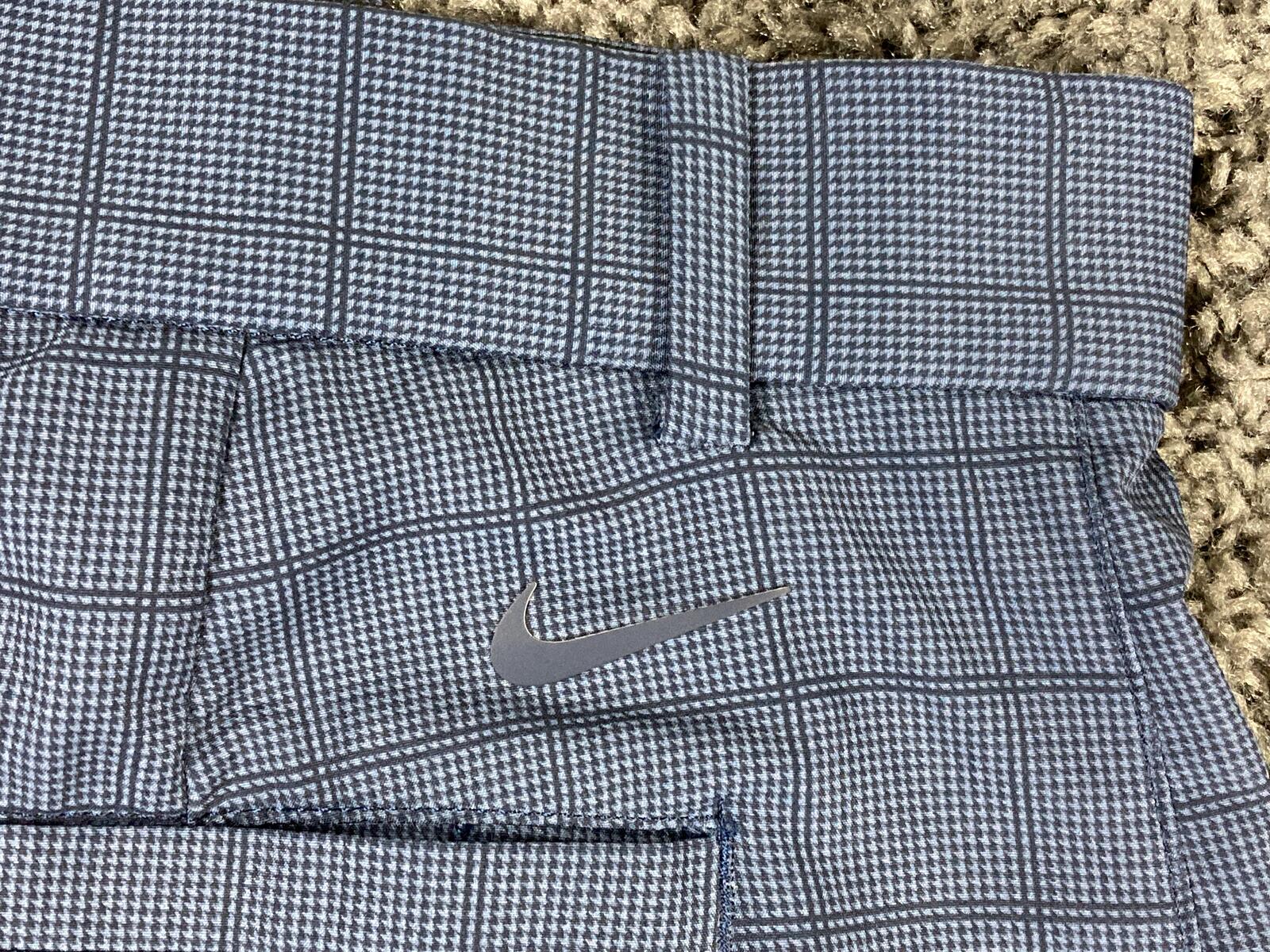 Nike Golf Dri-FIT Hybrid Plaid Shorts Mens Obsidian Blue 10.5" Inseam Sz 36