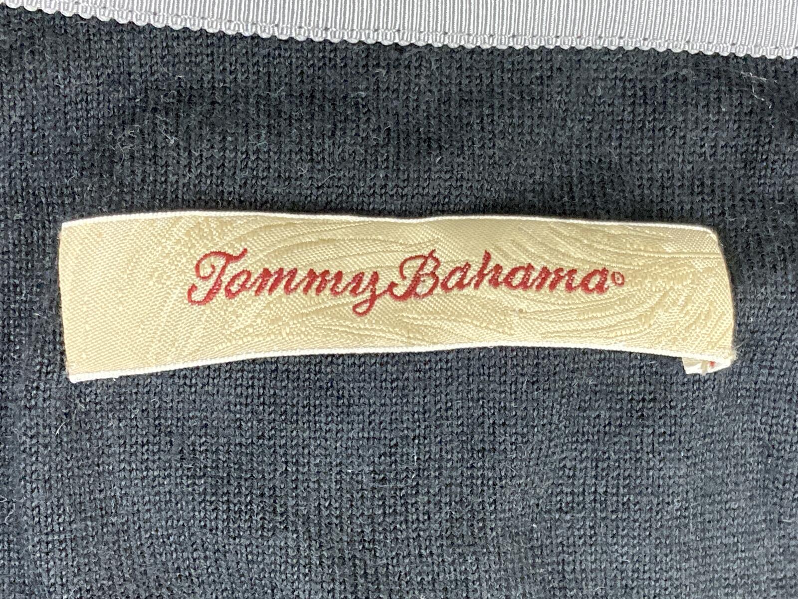 Tommy Bahama Sweater V-neck Men's Black Supima Cotton Pullover Sz XL