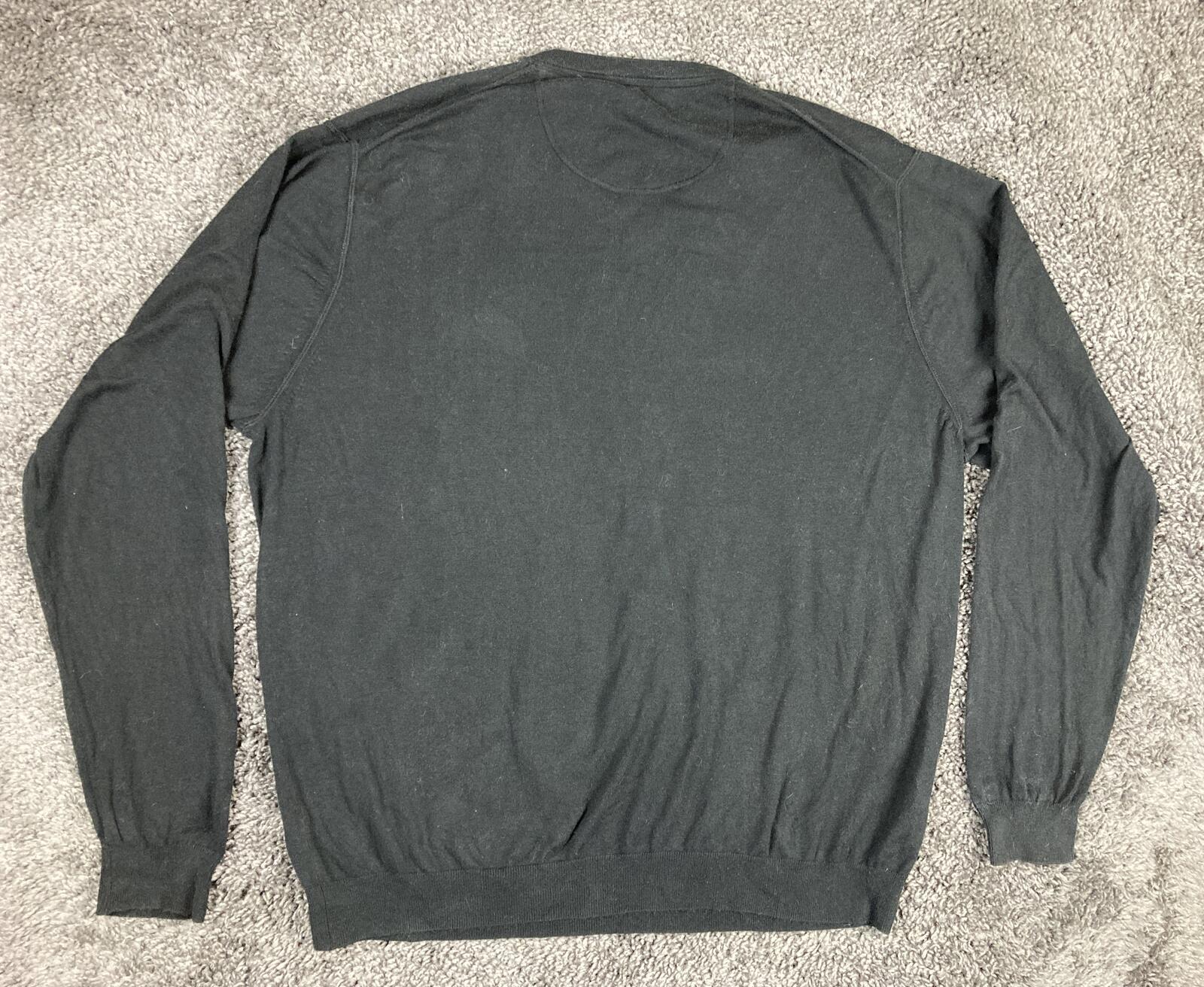 Tommy Bahama Sweater V-neck Men's Black Supima Cotton Pullover Sz XL