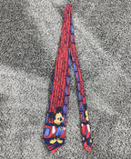 Vintage Mickey Mouse Library Books 100% Silk Tie Made in Italy Red Blue