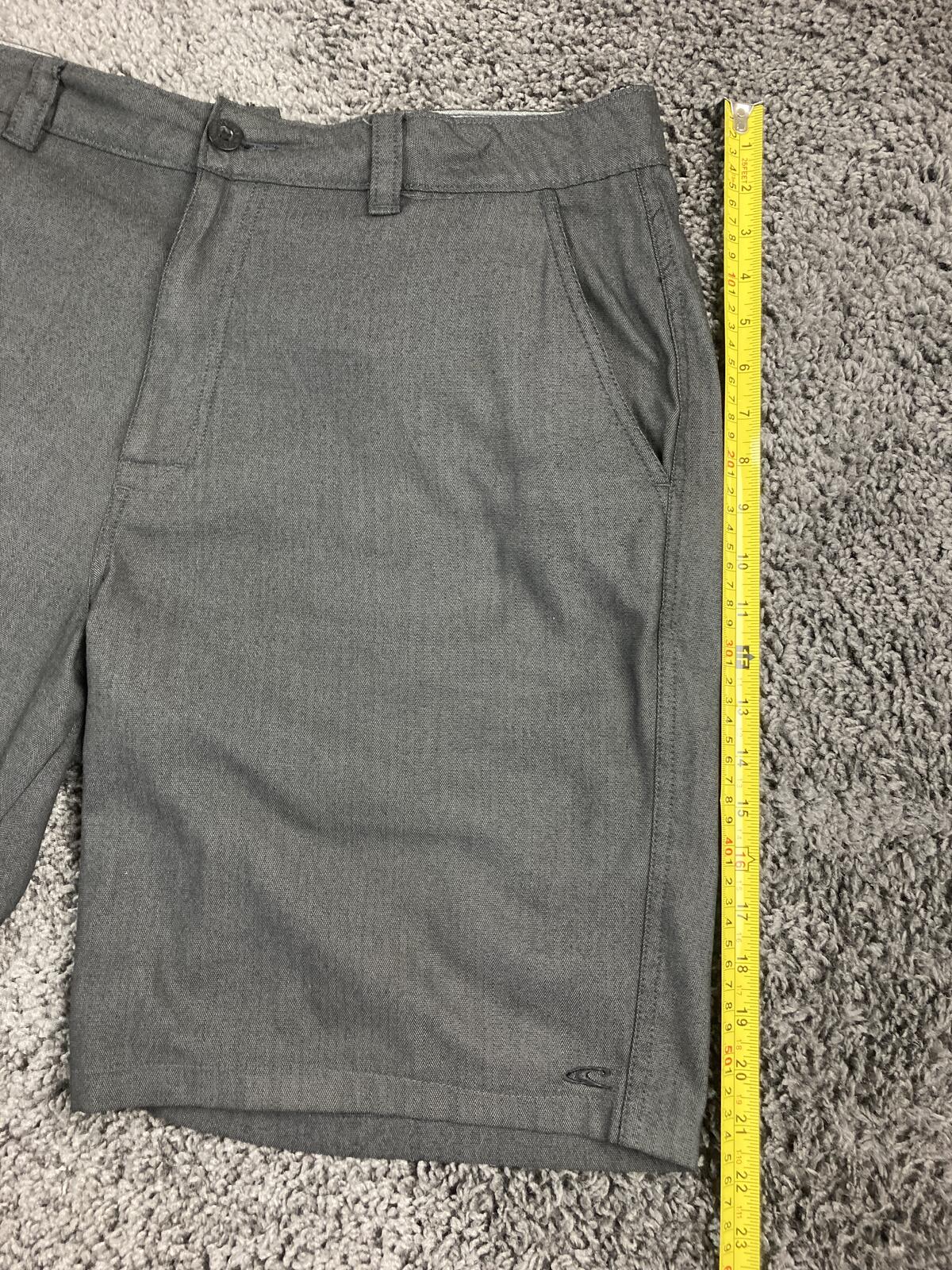 O'Neill Reserve Hybrid Heather Shorts Men Black Gray Chino Walkshorts 9" Sz 38
