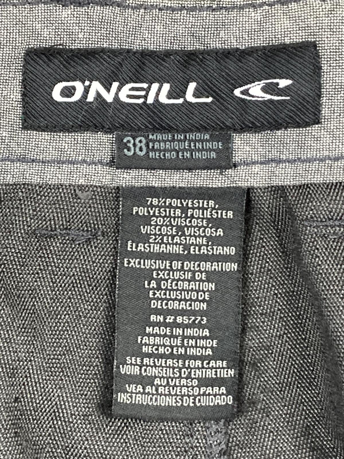 O'Neill Reserve Hybrid Heather Shorts Men Black Gray Chino Walkshorts 9" Sz 38