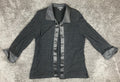 R&M Richards Women's Black Sparkle Evening Jacket Satin Trim Sz Size 16