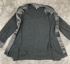 R&M Richards Women's Black Sparkle Evening Jacket Satin Trim Sz Size 16