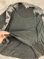 R&M Richards Women's Black Sparkle Evening Jacket Satin Trim Sz Size 16