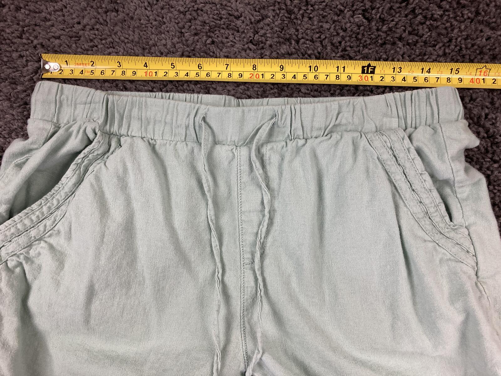 Briggs Linen Blend Drawstring Shorts Women's Mint Green Size M