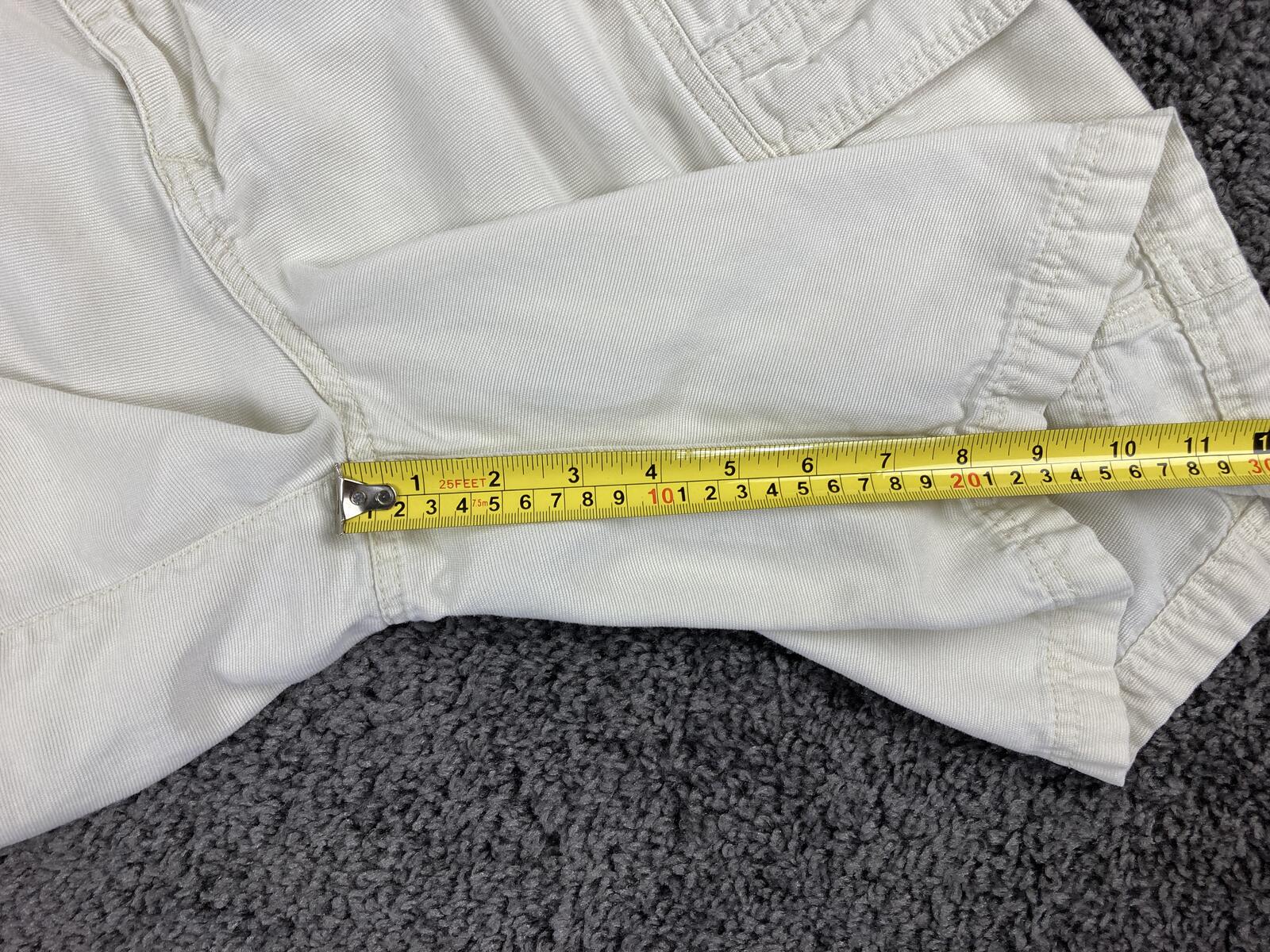 Tommy Bahama Relax Men’s Cargo Shorts White Ivory Cotton Utility Hiking 9" Sz 36