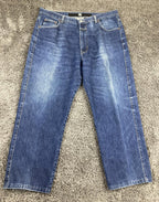 Vtg Marithe Francois Girbaud Jeans Baggy Straight Leg Blue Y2K Denim Sz 38x28