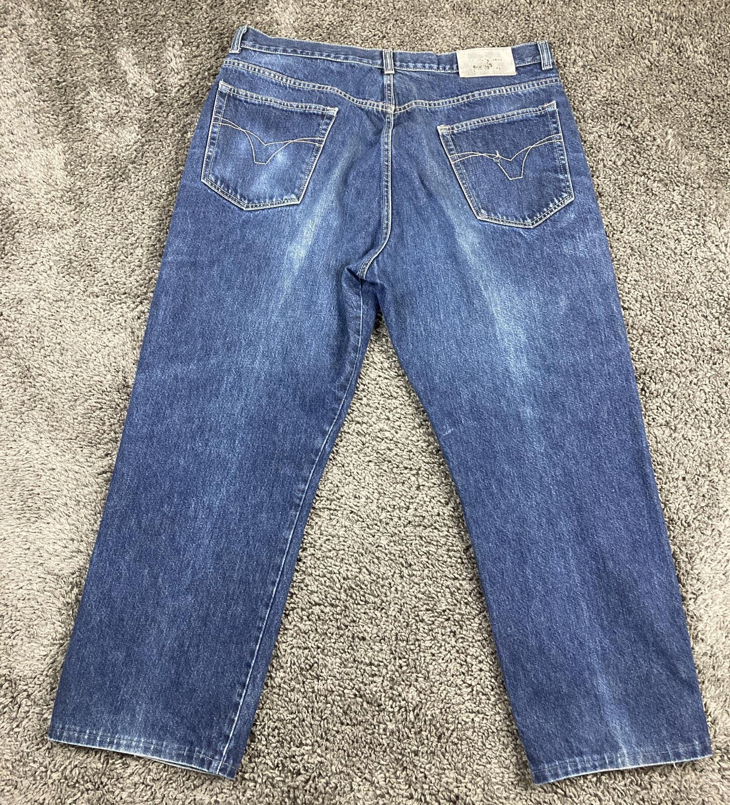Vtg Marithe Francois Girbaud Jeans Baggy Straight Leg Blue Y2K Denim Sz 38x28