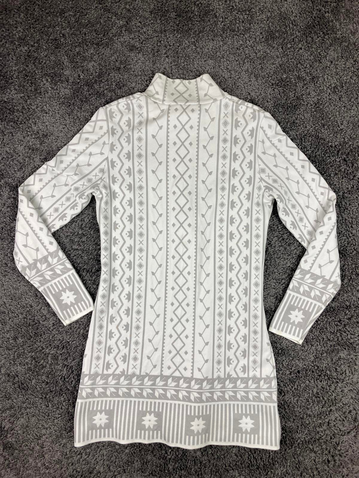 Women’s Newland Nordic Ski 1/2 Zip Sweater Gray White Pullover Medium