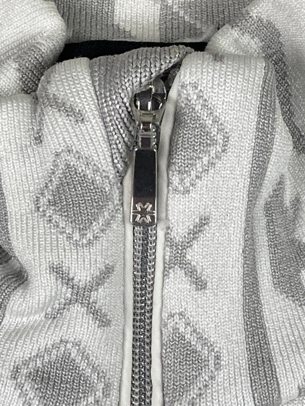 Women’s Newland Nordic Ski 1/2 Zip Sweater Gray White Pullover Medium