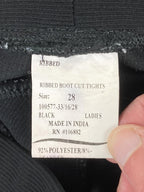 TuffRider Black Ribbed Bootcut Tights Equestrian Breeches Size 28