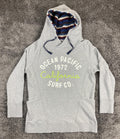 Ocean Pacific Women's Hoodie Gray 1972 California Surf Co Sherpa Lined Sz L
