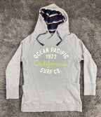 Ocean Pacific Women's Hoodie Gray 1972 California Surf Co Sherpa Lined Sz L