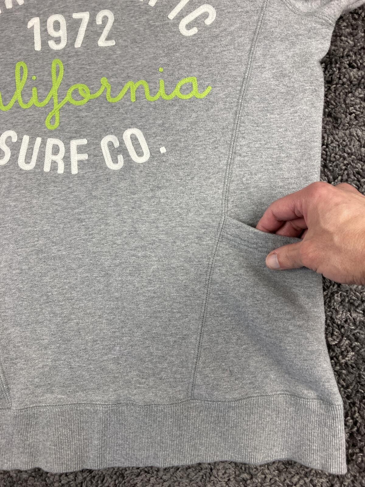 Ocean Pacific Women's Hoodie Gray 1972 California Surf Co Sherpa Lined Sz L