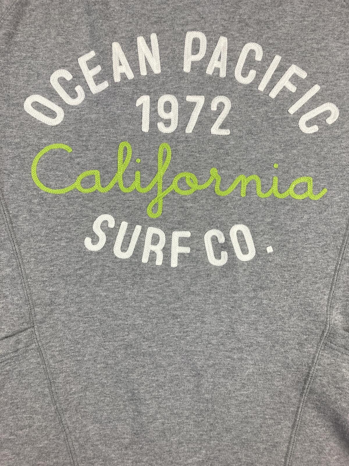 Ocean Pacific Women's Hoodie Gray 1972 California Surf Co Sherpa Lined Sz L