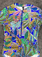 La Blanca Neon Nights Zip Up Long Sleeve One Piece Paddlesuit Size XL