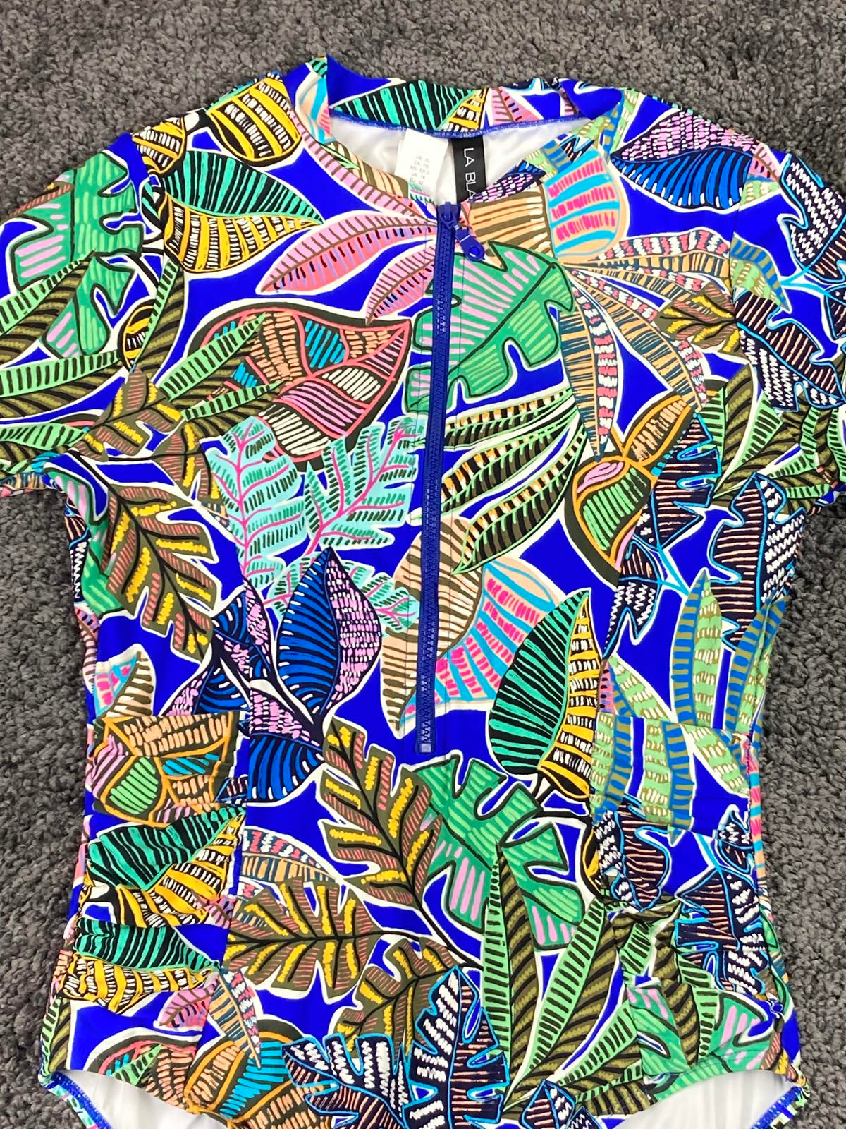 La Blanca Neon Nights Zip Up Long Sleeve One Piece Paddlesuit Size XL
