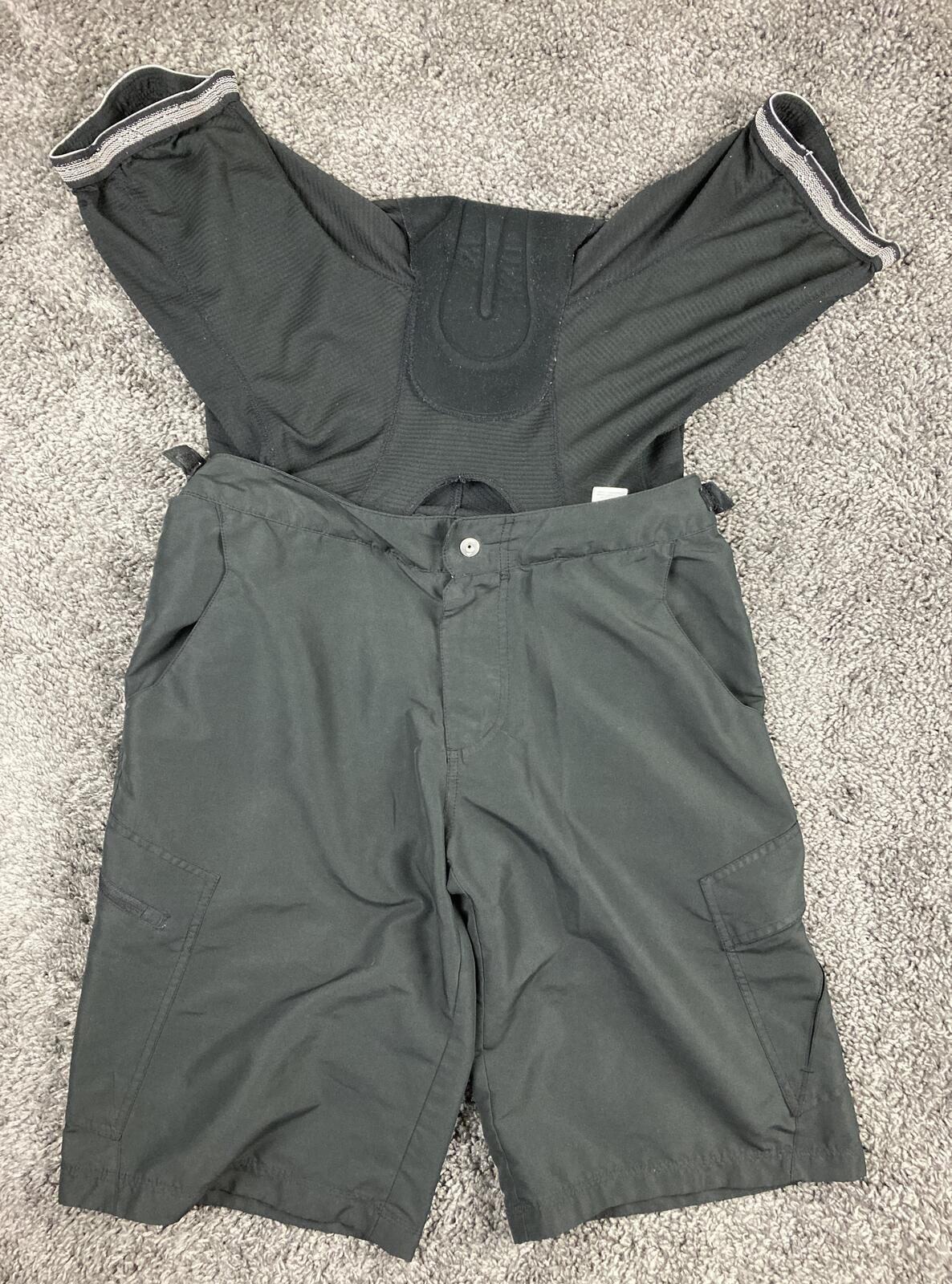 Fox Racing Ranger Cargo MTB Shorts Mens Black Mountain Bike Padded Liner Sz 34